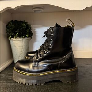 Dr. Martens Platform Jadon Boots Sz 6 US Black Patent Leather MSRP $210 Punk Emo